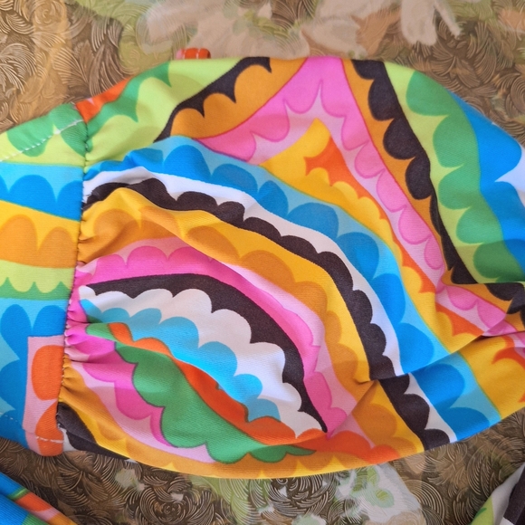 Trina Turk bandeau tropical bikini top sz small *k - Picture 6 of 7